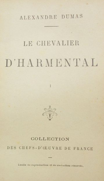 null [VARIA]. Ensemble de 6 Volumes.
Dumas Alexandre. Le Chevalier d'Harmental, Collection...