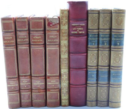 null LOT de 9 livres : ROLLAND (R.). Jean-Christophe. Paris, Ollendorf, s.d., 4 forts...