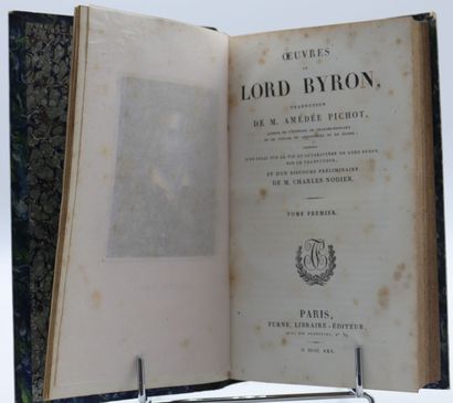 null BYRON. Oeuvres. Paris, Furne, 1830, 6 vol. in-8, demi-rel. chag. noir, dos lisse,...