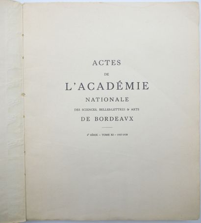 null [BROCHÉS]. Divers Thèmes.
Ensemble de 4 Volumes.
Actes de l'Académie Nationale...