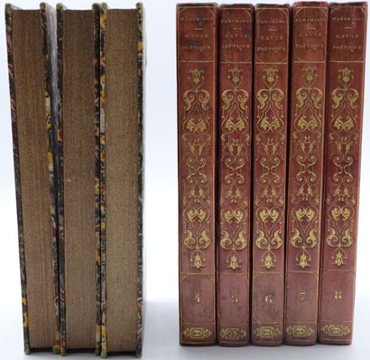 null MARCHANGY. La Gaule poétique. Paris, Hivert, 1834, 8 vol. in-8, half red calf,...