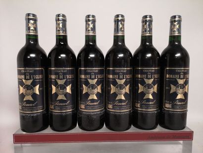 null 6 bouteilles de Château du Domaine de L'EGLISE - Pomerol 1997 
En caisse bois....