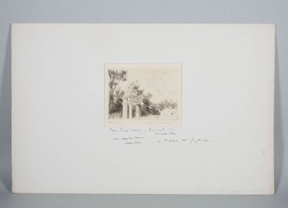 null André DUNOYER DE SEGONZAC (1884-1974)
L'entrée de l'Orangerie 
Gravure au burin...