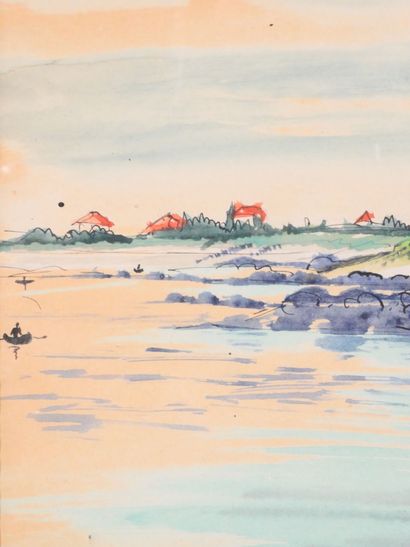 null Henri VERGÉ-SARRAT (1880-1966)
Port Joinville à l'île d'Yeu
Aquarelle et encre...