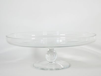 null Ensemble de verrerie comprenant : 
Un plat à tarte sur piédouche en verre. Dimensions :...