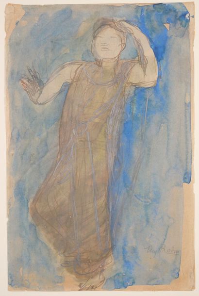 null Auguste RODIN (Paris 1840- Meudon 1917)
Danseuse cambodgienne, vers 1906-1907
Aquarelle...