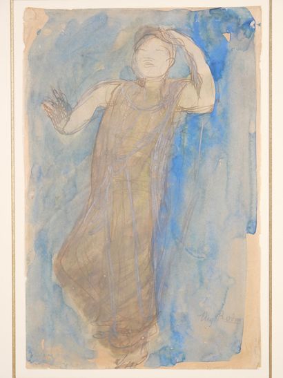 null Auguste RODIN (Paris 1840- Meudon 1917)
Cambodian dancer, circa 1906-1907
Watercolor...