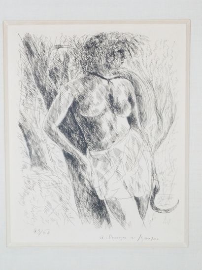 null André DUNOYER DE SEGONZAC (1884-1974)
The mower 
Engraving on paper signed in...