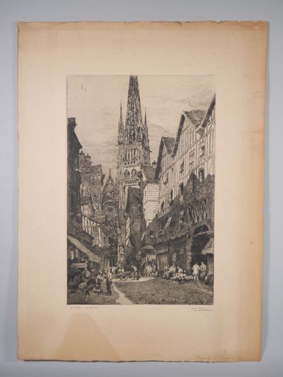 null Charles Jean FORGET (1886-1960)
Rouen, rue de l'Épicerie 
Gravure sur papier...