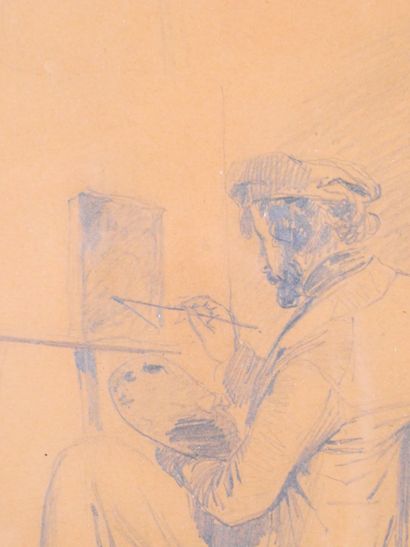 null Attribué à Constant TROYON (1810-1865)
Autoportrait 
Mine de plomb sur papier...