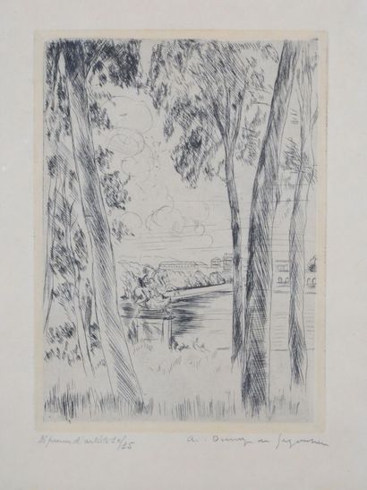 null André DUNOYER DE SEGONZAC (1884-1974)
Vue de Marly 
Gravure au burin sur papier...