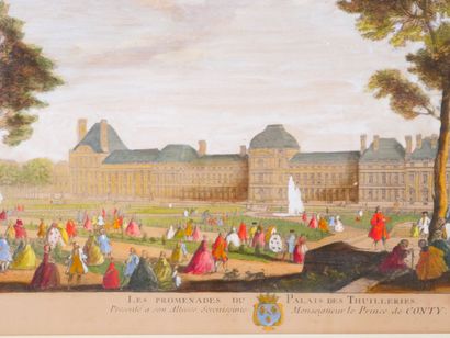 null D'après Jacques RIGAUD (1681? - 1754) 
« Les Promenades du Palais des Tuilleries »...