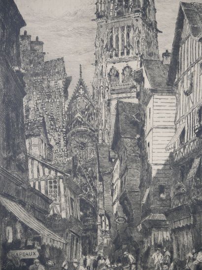 null Charles Jean FORGET (1886-1960)
Rouen, rue de l'Épicerie 
Gravure sur papier...