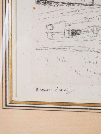 null André DUNOYER DE SEGONZAC (1884-1974)
Le Grand Trianon 
Gravure sur papier signée...