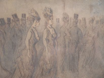 null Constantin GUYS (Flessingue 1802 - Paris 1892)
Femmes sur les boulevards
Plume...