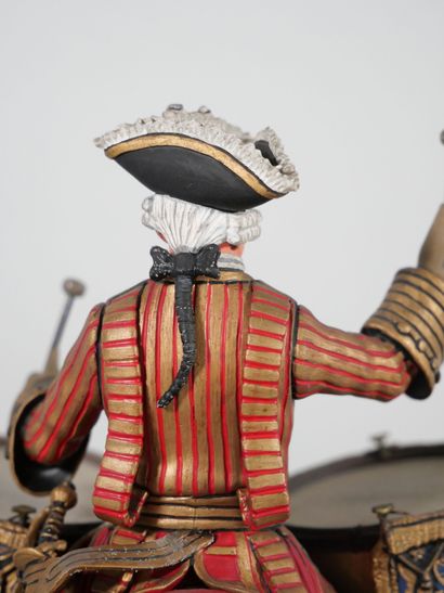 null Fouillé G « Maison du Roi, Timbalier de Gendarmerie 1740 » Figurine en plomb,...