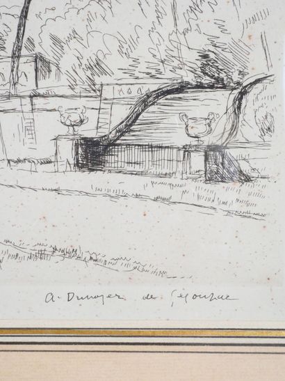 null André DUNOYER DE SEGONZAC (1884-1974)
Le Grand Trianon 
Gravure sur papier signée...