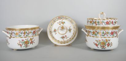 null In the Sèvres taste:
Two porcelain covered coolers and their lining forming...