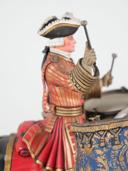 null Fouillé G « Maison du Roi, Timbalier de Gendarmerie 1740 » Figurine en plomb,...