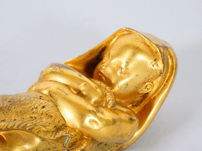 null La frileuse
Épreuve en bronze doré, socle en marbre turquin.
Époque fin du XIXe...