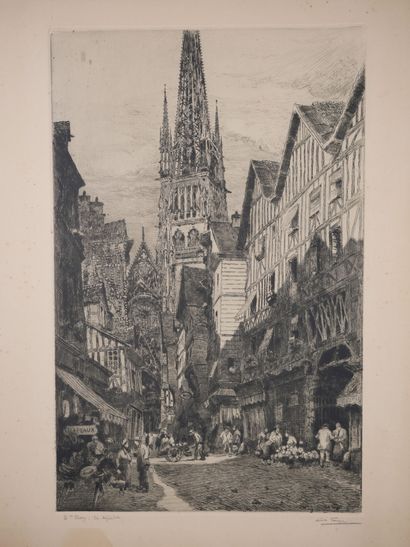 null Charles Jean FORGET (1886-1960)
Rouen, rue de l'Épicerie 
Gravure sur papier...