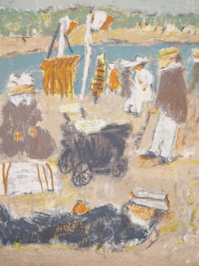 null Jean POUGNY (1892-1956)
Bords de plage 
Gravure en couleurs signée en bas à...