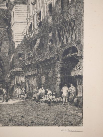 null Charles Jean FORGET (1886-1960)
Rouen, rue de l'Épicerie 
Gravure sur papier...