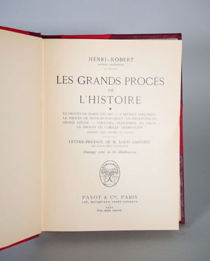 null [JUSTICE]. Set of 4 Volumes.
HENRI-ROBERT (ancien Bâtonnier), Les Grands Procès...