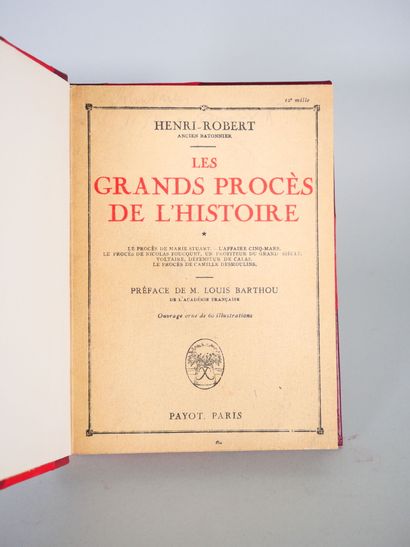 null [JUSTICE]. Set of 4 Volumes.
HENRI-ROBERT (ancien Bâtonnier), Les Grands Procès...