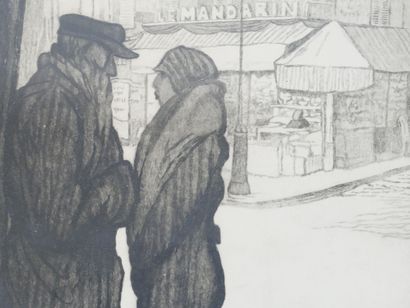 null Georges Léon BRUYER (1883-1962)
Discussion au coin d'une rue
Épreuve d'artiste...