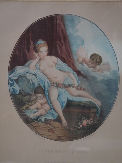 null JANINET Jean-François (1752-1814), d'après François BOUCHER
"Vénus en Réflexion"
Gravure...