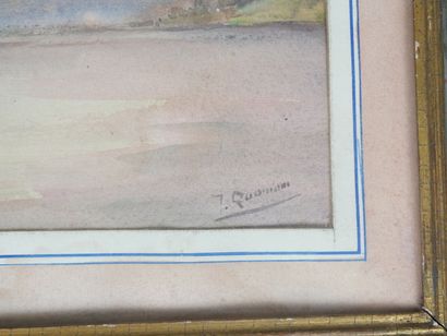 null Julien QUONIAM (1876-1954)
Barque au bord d'un lac
Aquarelle sur papier signée...
