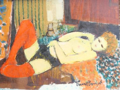 null Robert VERNET-BONFORT (1934)
"les bas rouges"
Huile sur toile signée en bas...