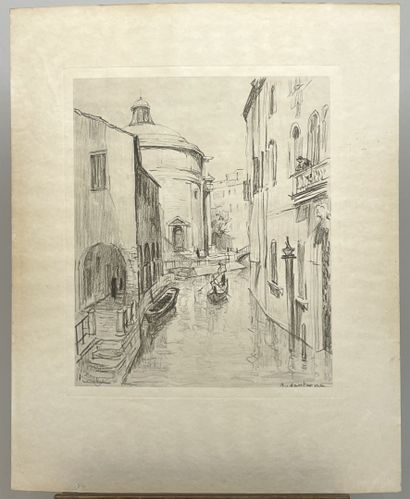 null Robert SANTERNE (1903-1983)
Vue des Canaux de Venise
Gravure sur papier signée...