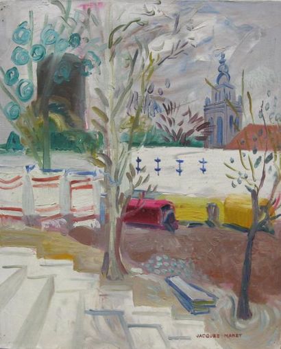 Jacques MARET (1900-1980) Paysage. Huile sur toile signée en bas à droite. 46 x 38...