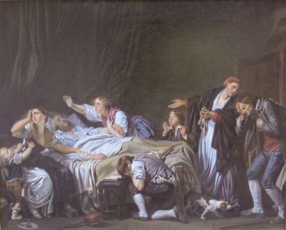 GREUZE Jean-Baptiste (Ecole de) (1725-1805). 1/ La Malédiction paternelle : Le Fils...