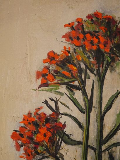 null Bernard BUFFET (1928-1999)
"Orange flower plant" 1974
Oil on canvas
Signed upper...