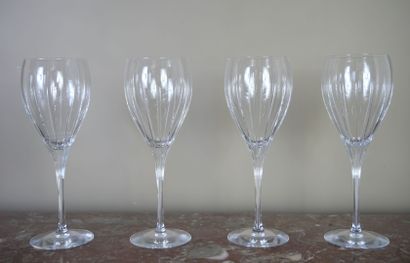CHRISTOFLE 
Suite of 4 crystal water glasses...
