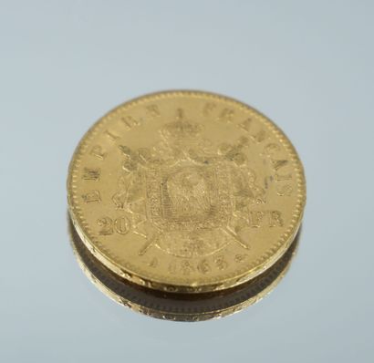null Ensemble de 5 Monnaies Or - France - Napoléon III - Tête Laurée.
5-20 Francs...