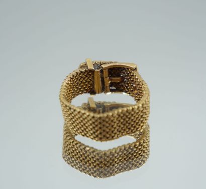null Belt ring in 750 thousandths gold, adjustable. 
Weight: 5.64 gr - Largest TDD:...