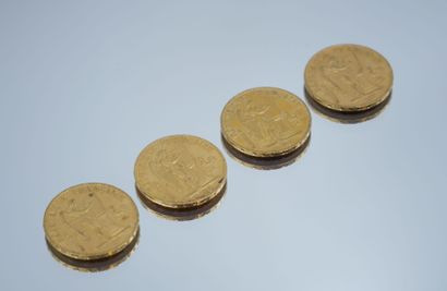 Set of 4 Gold Coins - France - Génie.
4-20...
