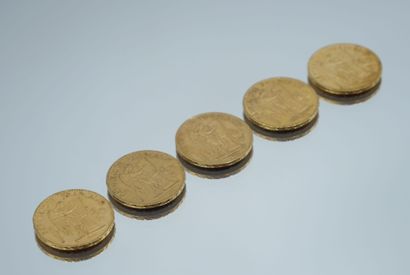 Set of 5 Gold Coins - France - Génie.
5-20...