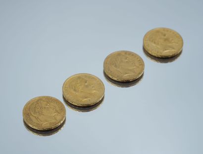 Set of 4 Gold Coins - France - Napoléon III...