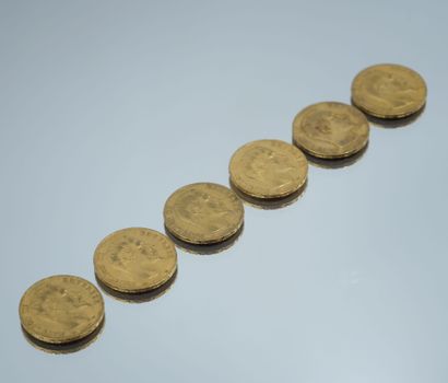 Set of 6 Gold Coins - France - Napoleon III...