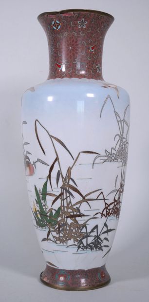 JAPAN
Cloisonné enamel vase decorated with...