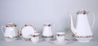 LIMOGES France 
Porcelain tea service with...