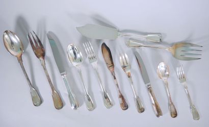 Set of silver plated filet contour knives...