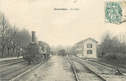 null 2 CARTES POSTALES GARES: Sélection Marne Germaine. "La Gare (int)-Editeur Michaud...