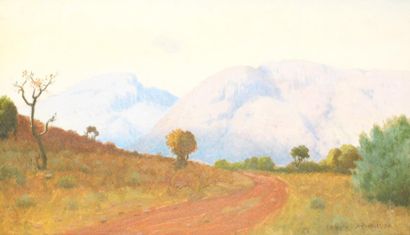 Jack POHL (1878-1944) Paysage de montagnes Huile sur toile signée en bas à droite...