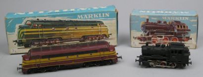 null Deux locomotives Marklïn en B.O.: - Locotender type vapeur, 030, électrique,...